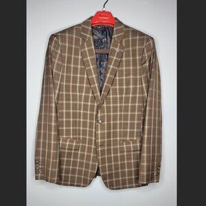 Brown Plaid Suit (3 piece) with Paisley Lining